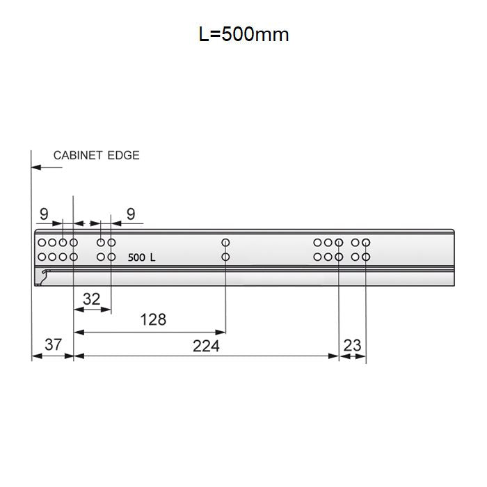 Soft-Close Undermount Slides (left and right), 3/4 Extension - 20 inch