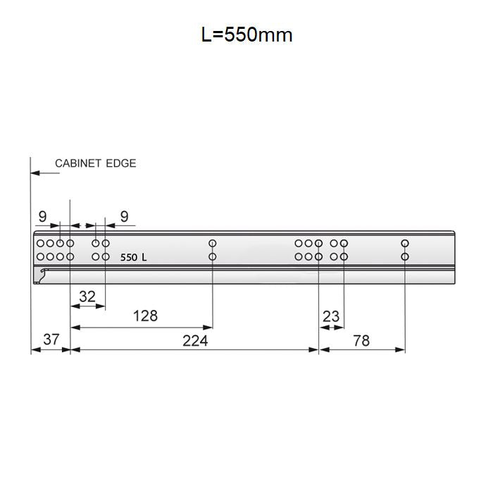 Set of Soft-Close Undermount Slides (left and right), 3/4 Extension