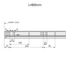 Soft-Close Undermount Slides (left and right), 3/4 Extension - 24 inch