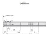 Set of Soft-Close Undermount Slides (left and right), 3/4 Extension
