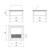 Square Aluminum Desk Grommet 3-1/8x3-1/8 inch, Black "Wave"
