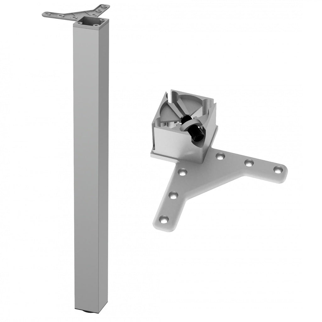 Square Furniture Leg 27-15/16 inch, Satin, ZnAl Mounting Plate