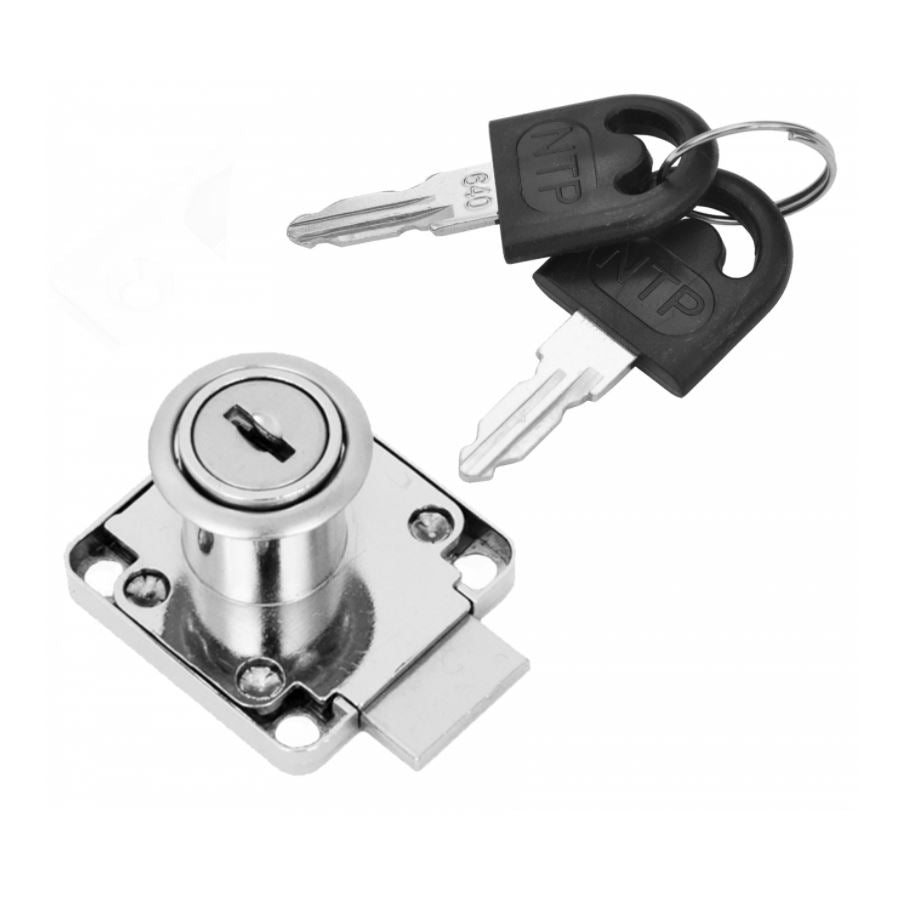 Square Furniture Lock 3/4x7/8 inch , Identical Key Version, Chrome