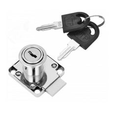 Square Furniture Lock 3/4x7/8 inch , Identical Key Version, Chrome