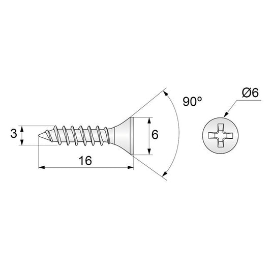 Wood Screws PH1 1/8x5/8 inch White Zinc (1000 pcs) NTP