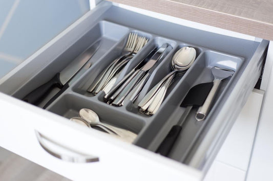 Kitchen drawer interior under control! Organizers will keep your drawer orderly