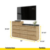 GABRIEL - Chest of 10 Drawers (6+4) - Bedroom Dresser Storage Cabinet Sideboard - Wotan Oak H36 3/8" / 27 1/2" W63" D13 1/4"