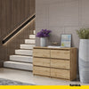 GABRIEL - Chest of 6 Drawers - Bedroom Dresser Storage Cabinet Sideboard - Wotan Oak H28" W39 3/8" D13"