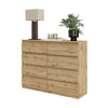 GABRIEL - Chest of 8 Drawers - Bedroom Dresser Storage Cabinet Sideboard - Wotan Oak H36 3/8" W47 1/4" D13 1/4"