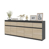 NOAH - Chest of 5 Drawers and 5 Doors - Bedroom Dresser Storage Cabinet Sideboard - Anthracite / Sonoma Oak H29 1/2" W78 3/4" D13 3/4"