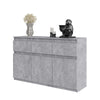 NOAH - Chest of 3 Drawers and 3 Doors - Bedroom Dresser Storage Cabinet Sideboard - Concrete H29 1/2" W47 1/4" D13 3/4"