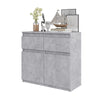 NOAH - Chest of 2 Drawers and 2 Doors - Bedroom Dresser Storage Cabinet Sideboard - Concrete H29 1/2" W31 1/2" D13 3/4"