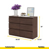 GABRIEL - Chest of 6 Drawers - Bedroom Dresser Storage Cabinet Sideboard - Wenge H28" W39 3/8" D13"
