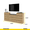 GABRIEL - Chest of 14 Drawers (4+6+4) - Bedroom Dresser Storage Cabinet Sideboard - Wotan Oak H36 3/8" W86 5/8" D13 1/4"