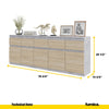 NOAH - Chest of 5 Drawers and 5 Doors - Bedroom Dresser Storage Cabinet Sideboard - Concrete / Sonoma Oak H29 1/2" W78 3/4" D13 3/4"