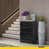 GABRIEL - Chest of 4 Drawers - Bedroom Dresser Storage Cabinet Sideboard - Anthracite / Black Gloss H36 3/8" W23 5/8" D13 1/4"