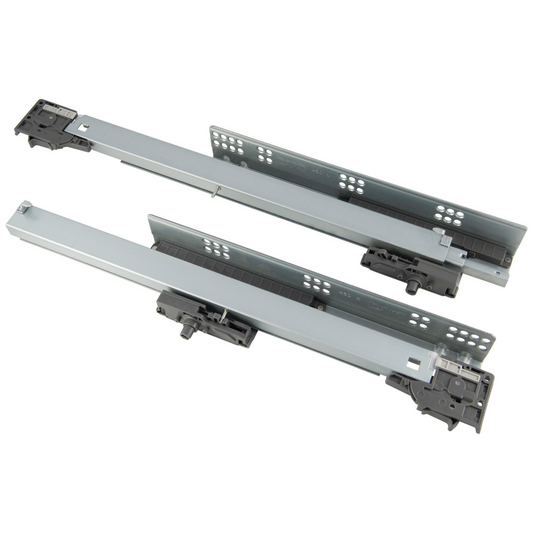 Push-to-Open Undermount Slides (left and right), Full Extension - 16 inch