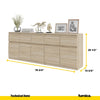 NOAH - Chest of 5 Drawers and 5 Doors - Bedroom Dresser Storage Cabinet Sideboard - Sonoma Oak H29 1/2" W78 3/4" D13 3/4"