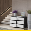 GABRIEL - Chest of 6 Drawers - Bedroom Dresser Storage Cabinet Sideboard - Anthracite / White Matt H28" W39 3/8" D13"