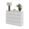 GABRIEL - Chest of 8 Drawers - Bedroom Dresser Storage Cabinet Sideboard - White Matt H36 3/8" W47 1/4" D13 1/4"
