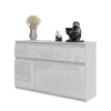 NOAH - Chest of 3 Drawers and 3 Door - Bedroom Dresser Storage Cabinet Sideboard - White Matt / White Gloss H29 1/2" W47 1/4" D13 3/4"