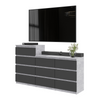 GABRIEL - Chest of 10 Drawers (6+4) - Bedroom Dresser Storage Cabinet Sideboard - Concrete / Anthracite H36 3/8" / 27 1/2" W63" D13 1/4"