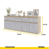 NOAH - Chest of 5 Drawers and 5 Doors - Bedroom Dresser Storage Cabinet Sideboard - Sonoma Oak / Concrete H29 1/2" W78 3/4" D13 3/4"