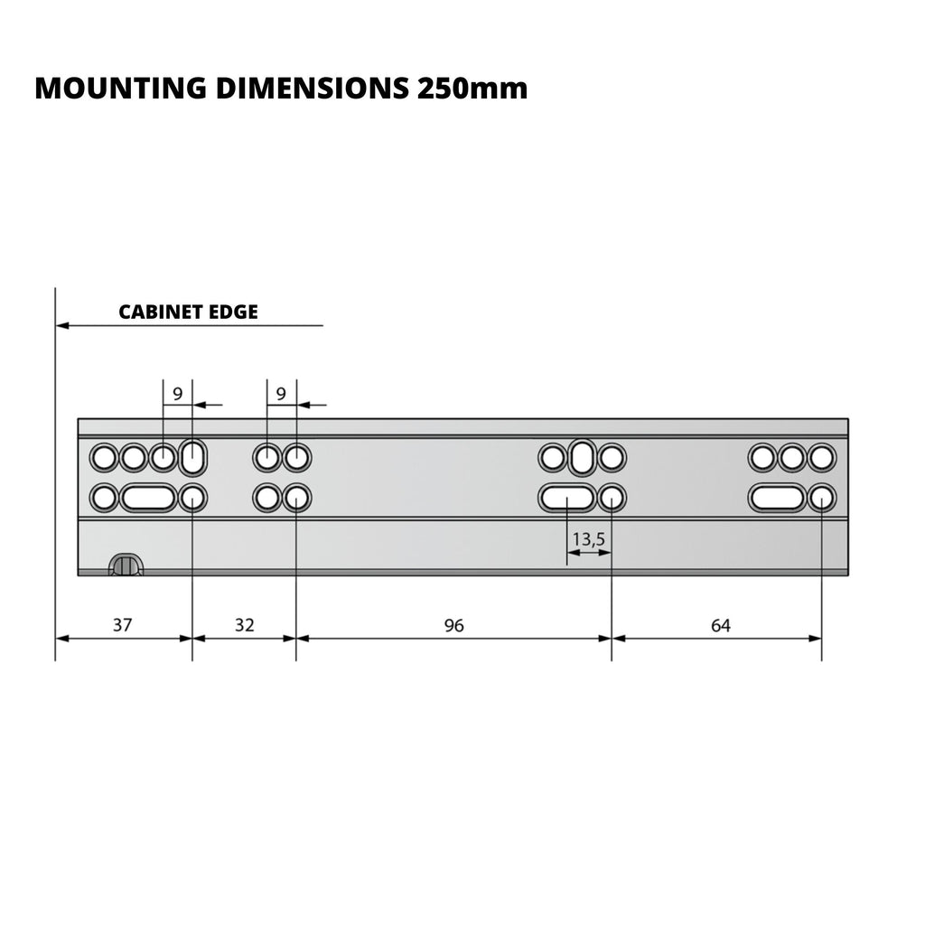 Soft-Close Undermount Slides (left and right), Full Extension - 10 inch