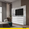 GABRIEL - Chest of 12 Drawers (8+4) - Bedroom Dresser Storage Cabinet Sideboard - White Gloss H36 3/8" W70 7/8" D13 1/4
