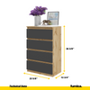 GABRIEL - Chest of 4 Drawers - Bedroom Dresser Storage Cabinet Sideboard - Wotan Oak / Anthracite H36 3/8" W23 5/8" D13 1/4"