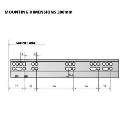 Set of Soft-Close Undermount Slides (left and right), Full Extension
