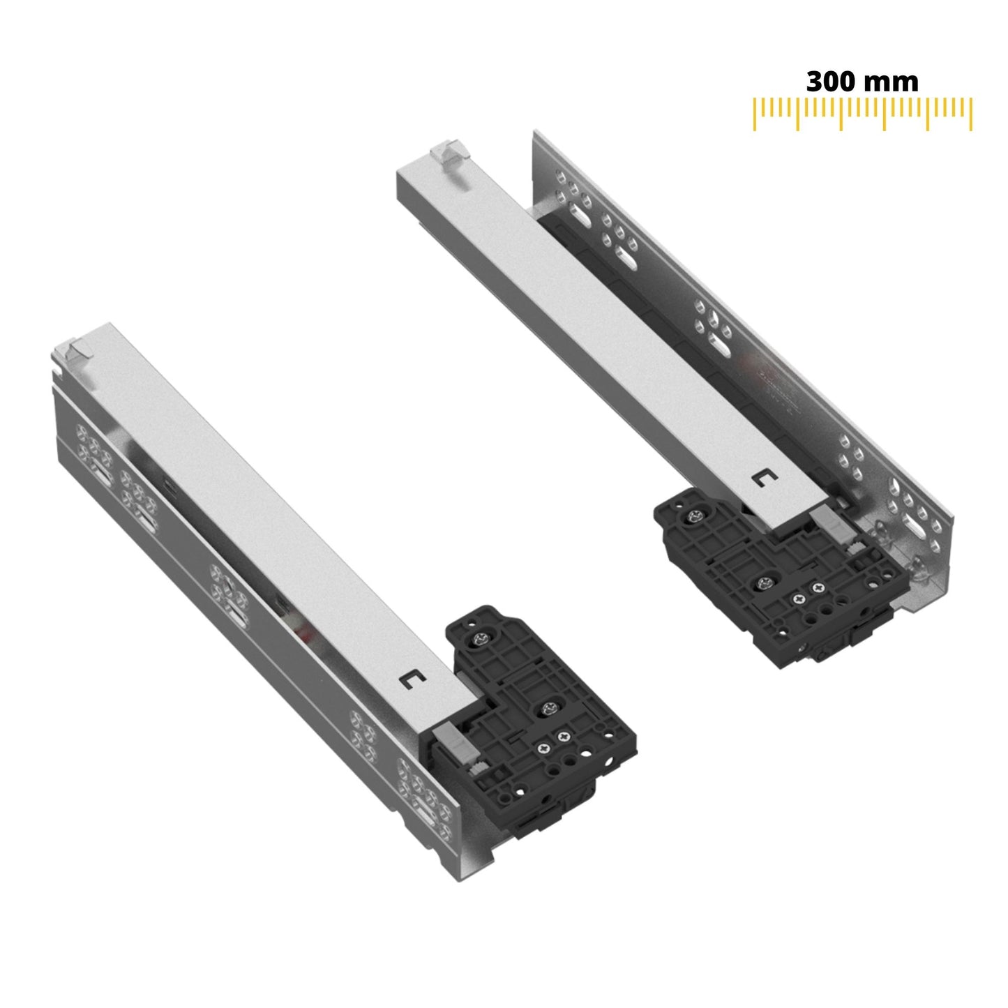 Set of Soft-Close Undermount Slides (left and right), Full Extension