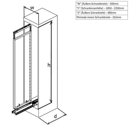 Soft-Close Pull Out Pantry Shelf, Wire Basket for 11-13/16 inch (300 mm) Kitchen Cabinets - 6 Tiers - Chrome