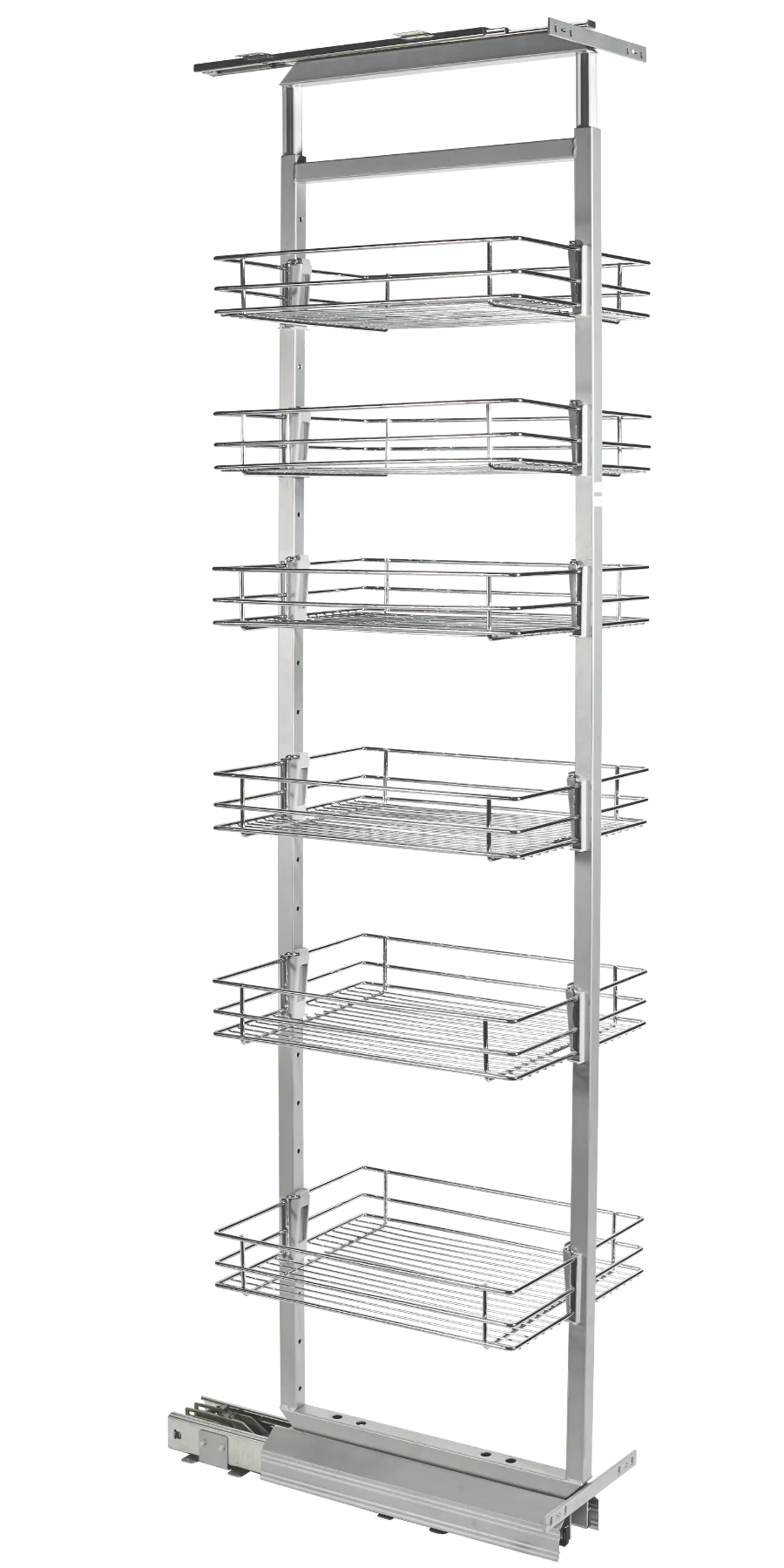 Soft-Close Pull Out Pantry Shelf, Wire Basket for 11-13/16 inch (300 mm) Kitchen Cabinets - 6 Tiers - Chrome