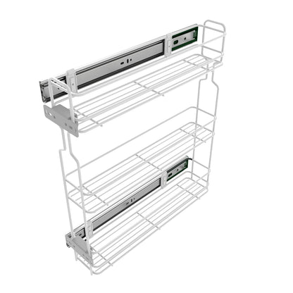 11-13/16 inch (300 mm) Soft-Close Side Pull-Out, Wire Basket for Kitchen Cabinets - 3 Shelves - White