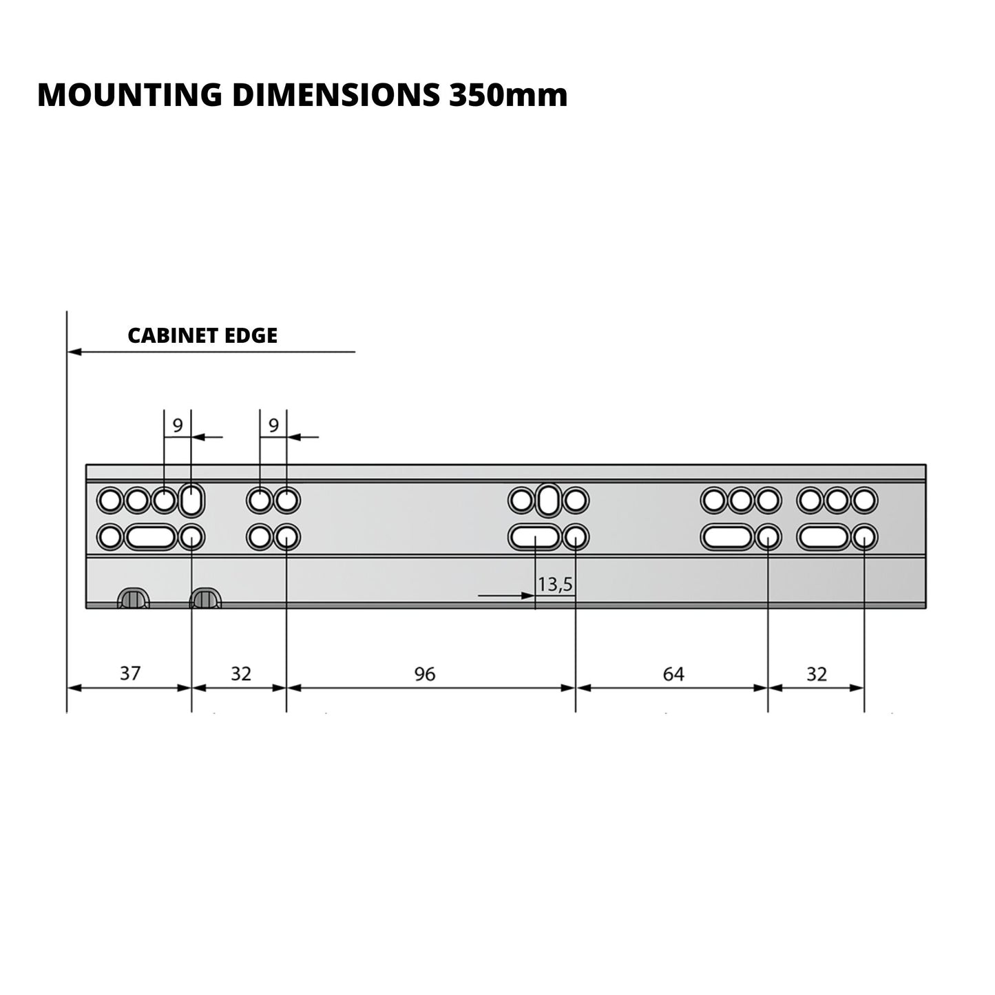 Set of Soft-Close Undermount Slides (left and right), Full Extension