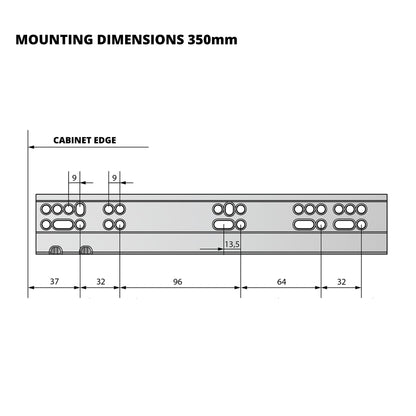 Set of Soft-Close Undermount Slides (left and right), Full Extension