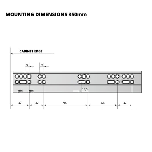 Soft-Close Undermount Slides (left and right), Full Extension - 14 inch