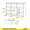 NOAH - Chest of 3 Drawers and 3 Doors - Bedroom Dresser Storage Cabinet Sideboard - Concrete / Wotan Oak H29 1/2" W47 1/4" D13 3/4"