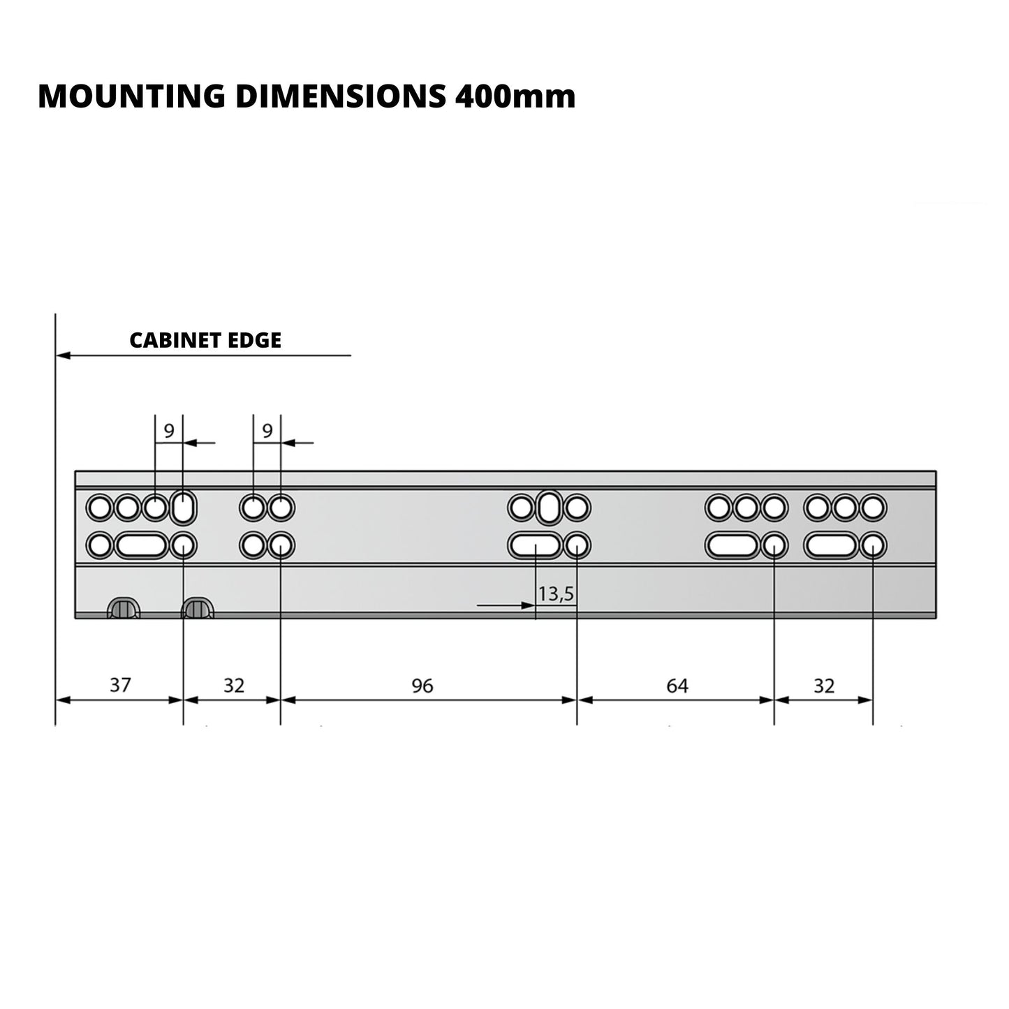 Set of Soft-Close Undermount Slides (left and right), Full Extension