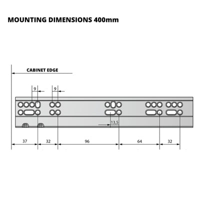 Set of Soft-Close Undermount Slides (left and right), Full Extension