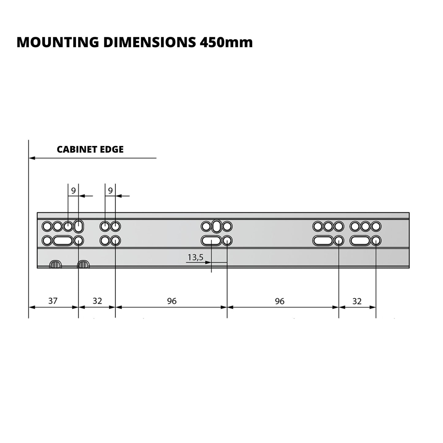 Set of Soft-Close Undermount Slides (left and right), Full Extension