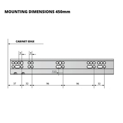 Set of Soft-Close Undermount Slides (left and right), Full Extension