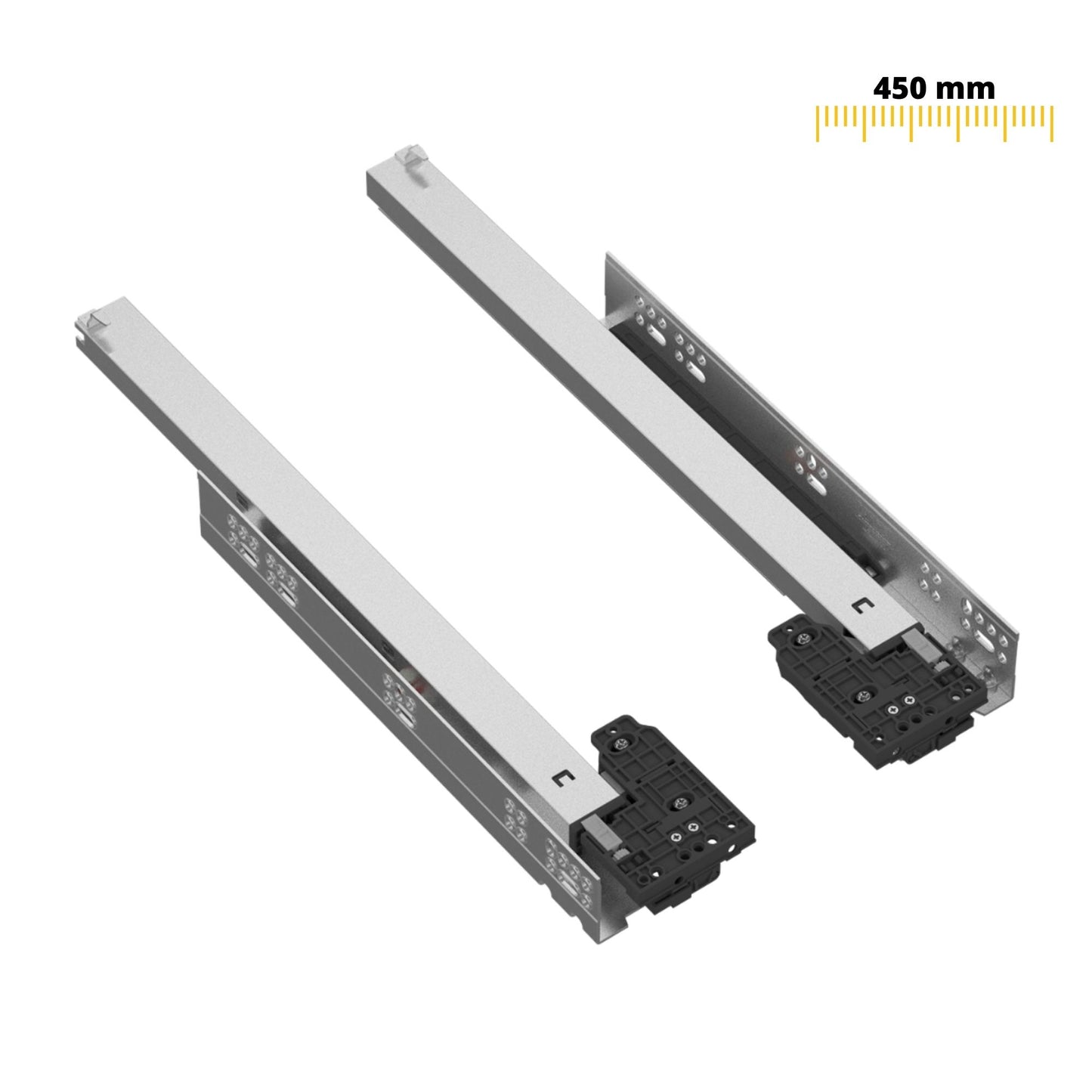 Set of Soft-Close Undermount Slides (left and right), Full Extension