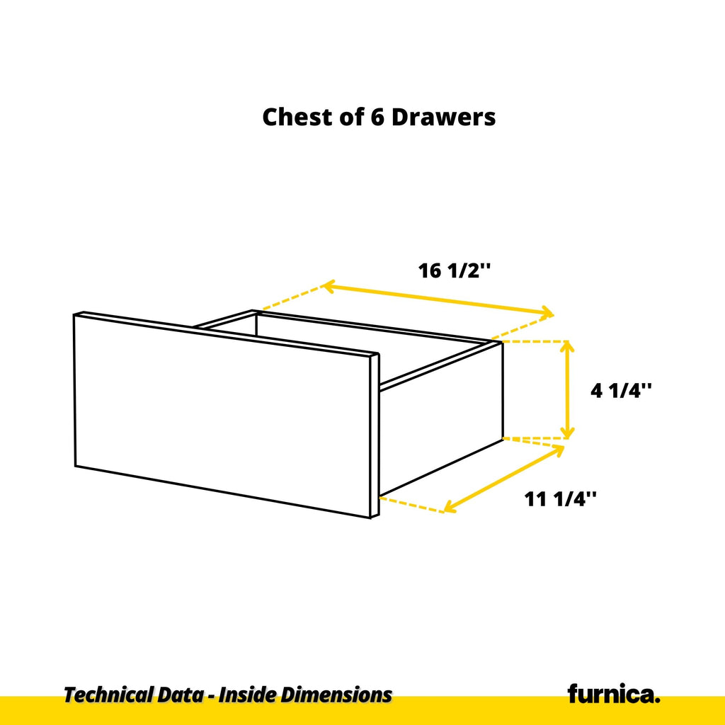 GABRIEL - Chest of 10 Drawers (6+4) - Bedroom Dresser Storage Cabinet Sideboard - White Matt / Anthracite H36 3/8" / 27 1/2" W63" D13 1/4"