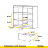 NOAH - Chest of 2 Drawers and 2 Doors - Bedroom Dresser Storage Cabinet Sideboard - Concrete / Wotan Oak H29 1/2" W31 1/2" D13 3/4"