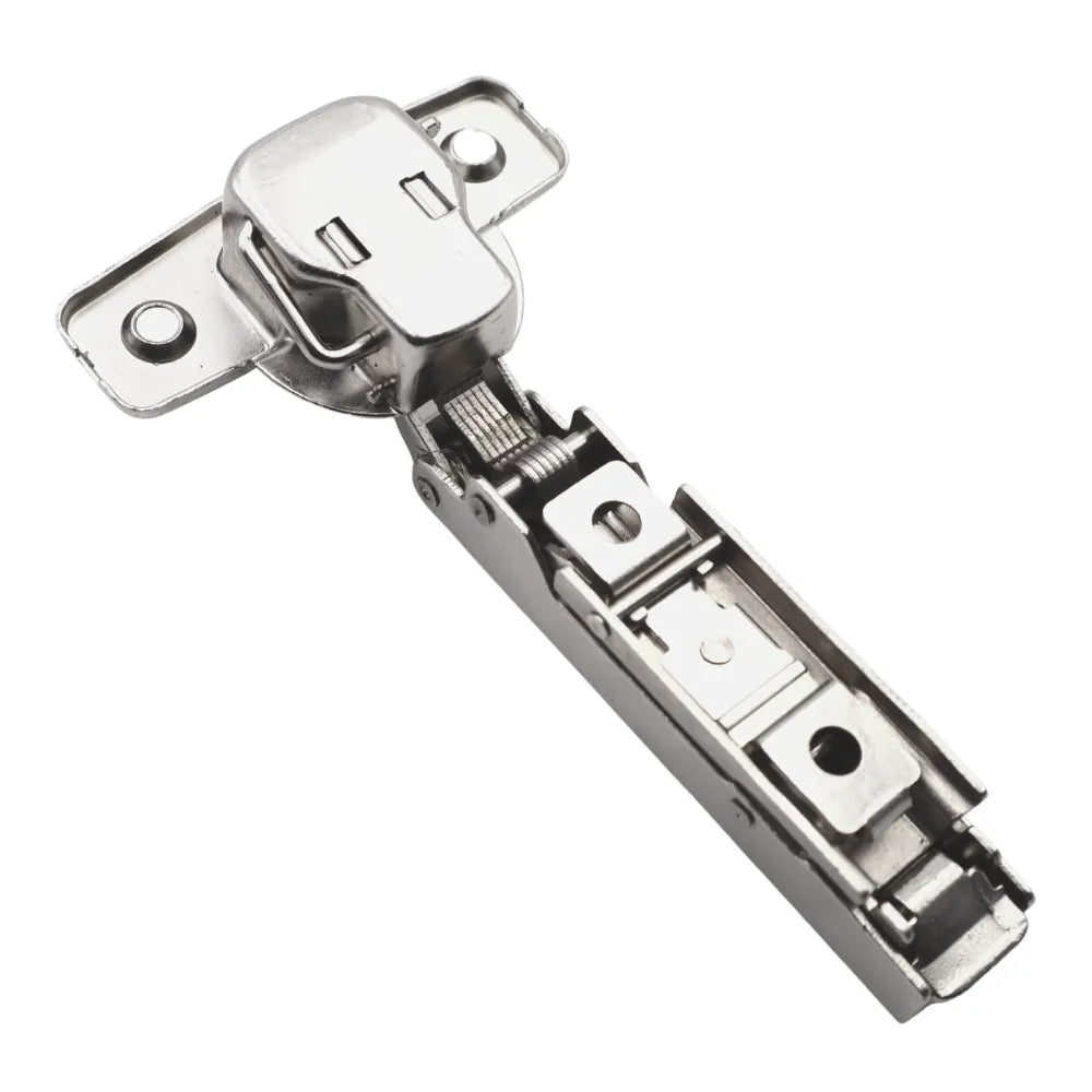 4D 110 Degree Cabinet Hinges with Soft-Close, H0 Concealed Mounting Plate with EURO Screws and Cover Caps, Full Overlay