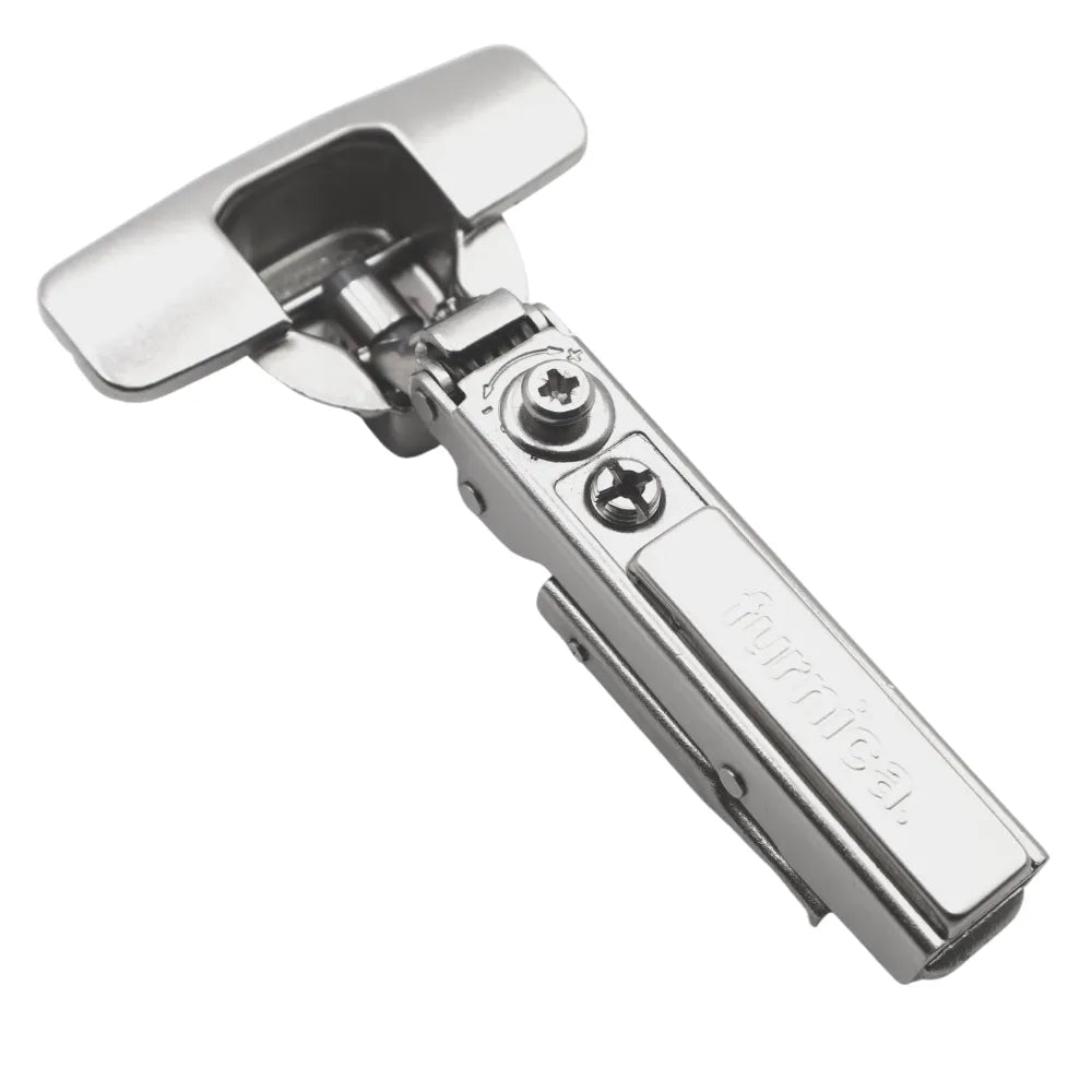 4D 110 Degree Cabinet Hinges with Soft-Close, H0 Concealed Mounting Plate with EURO Screws and Cover Caps, Full Overlay