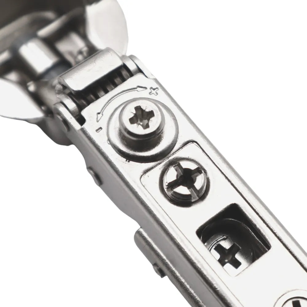 4D 110 Degree Cabinet Hinges with Soft-Close, H0 Concealed Mounting Plate with EURO Screws and Cover Caps, Full Overlay