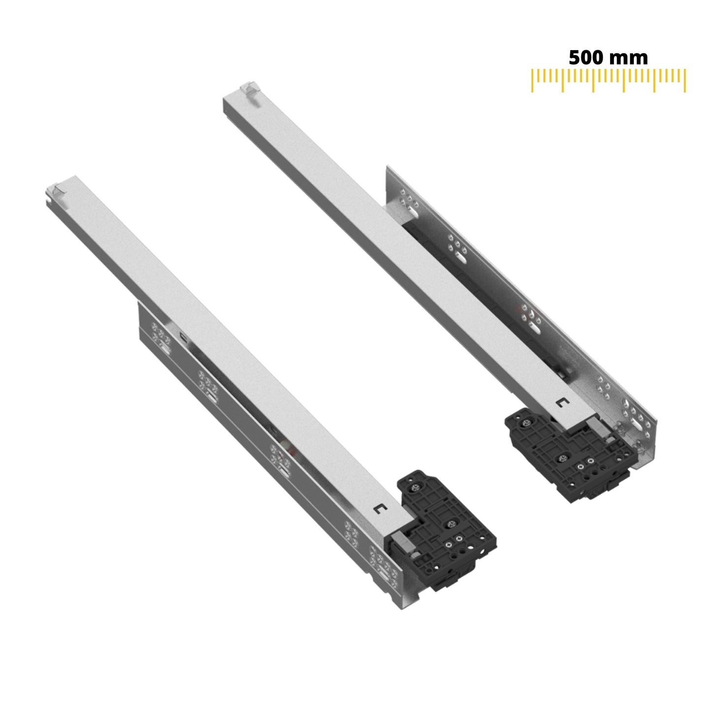 Set of Soft-Close Undermount Slides (left and right), Full Extension